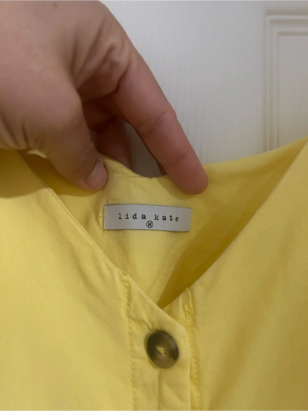 Yellow Button-Front Spaghetti Strap midi dress - Picture 3 of 5